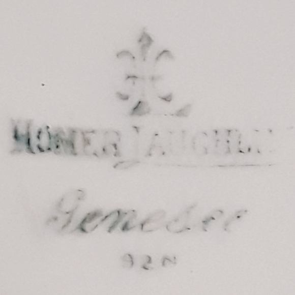 Antique 1912 Homer Laughlin Genesee Purple Flower Green Clover Oval Dish - Picture 8 of 10